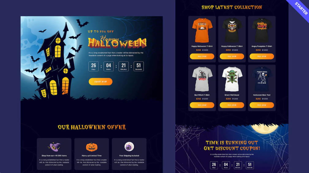 ScareScream Halloween Template For Elementor