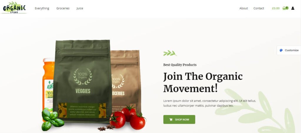 Organic Store ecommerce template