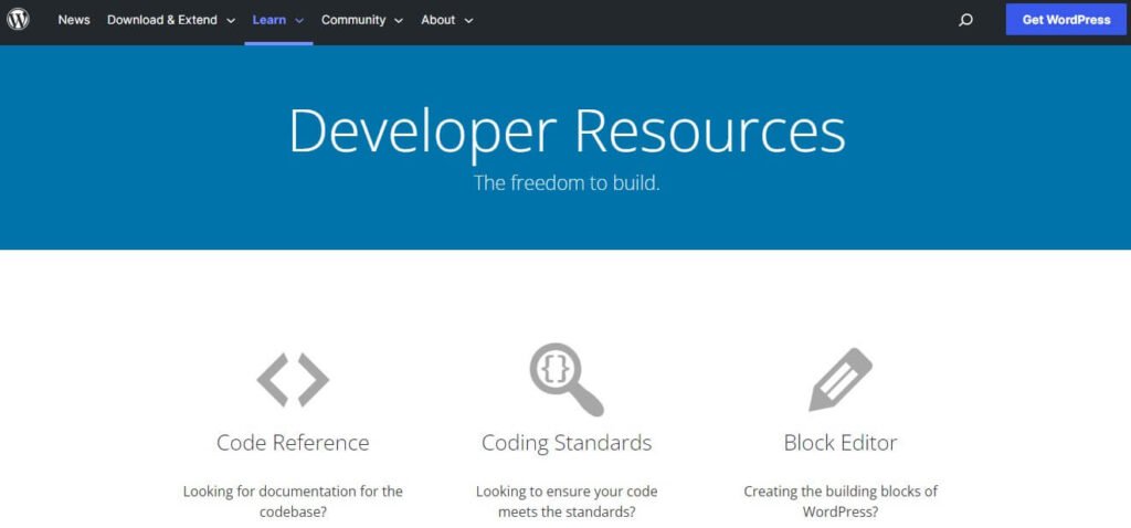 WordPress.org developer resource