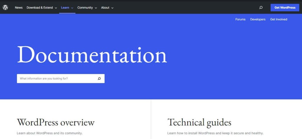 WordPress.org documentation