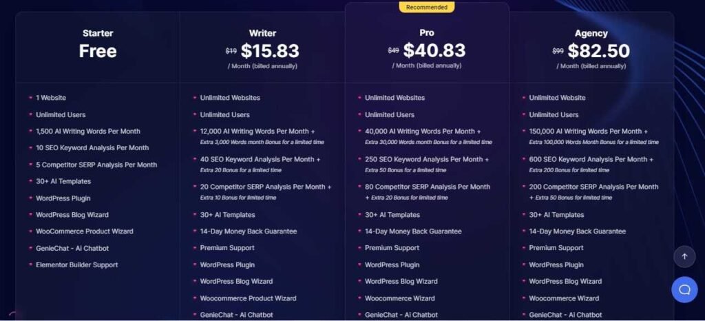 getgenies pricing plan