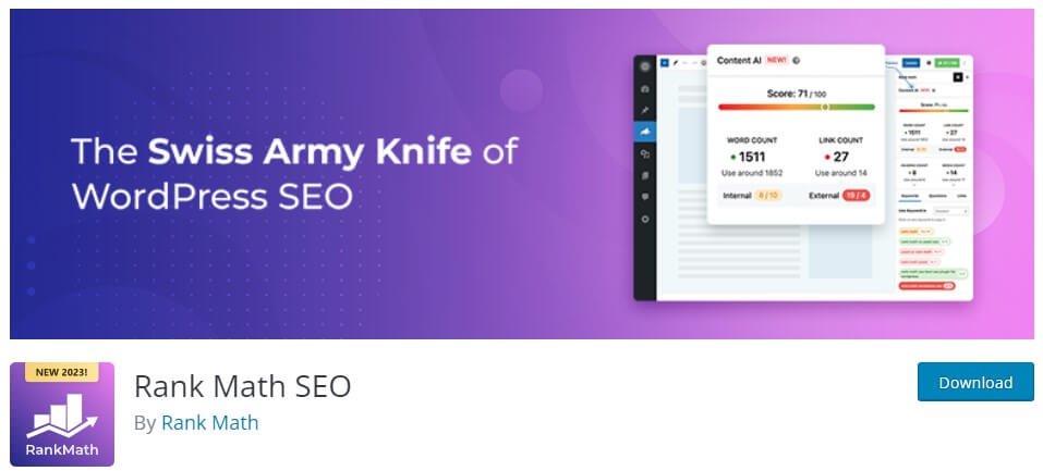 Rankmath Best AI Plugins For WordPress Content and SEO plugin