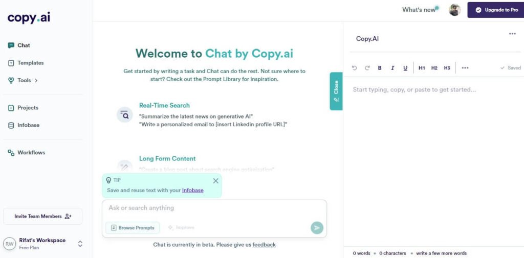 Copy.AI tool