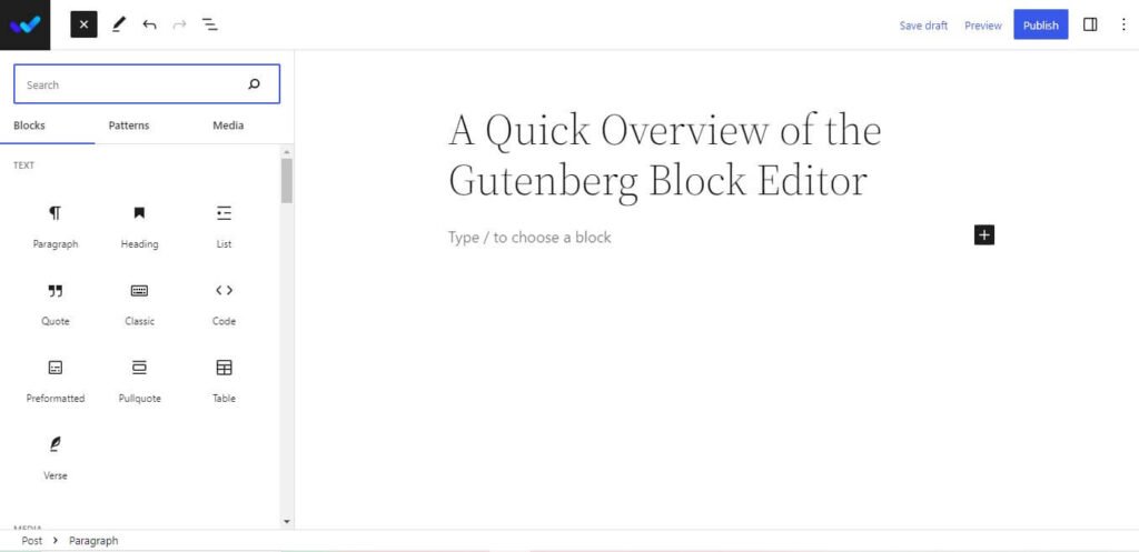 block of gutenberg block