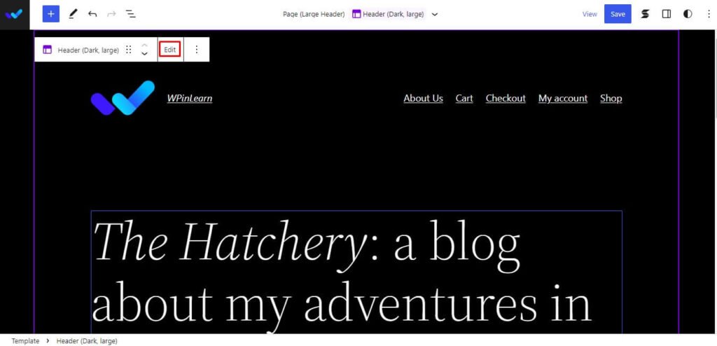 edit site title in FSE