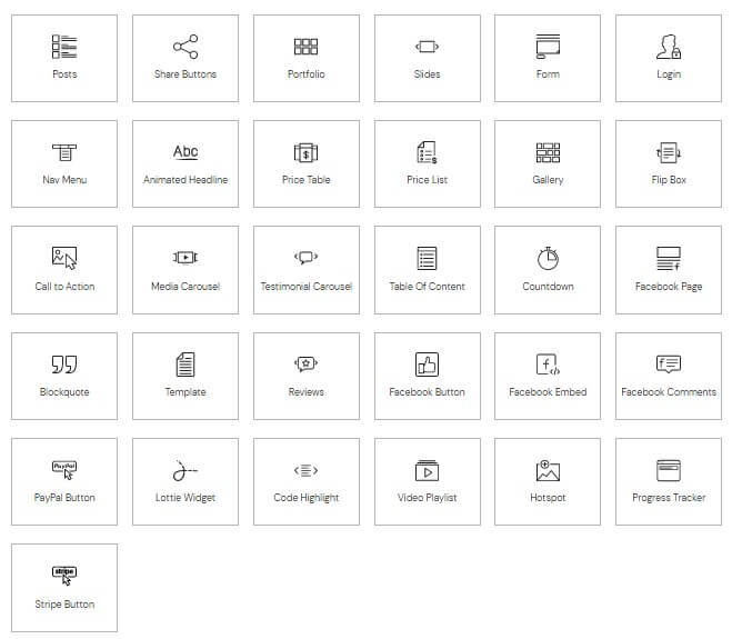 Elementor pro widgets