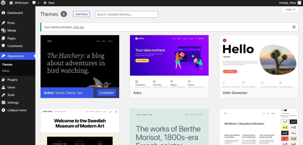 install and activate FSE theme for Customization in WordPress