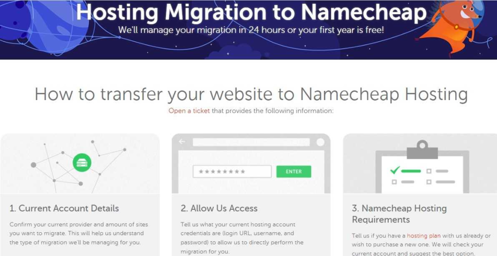 transfer your website to namecheap
