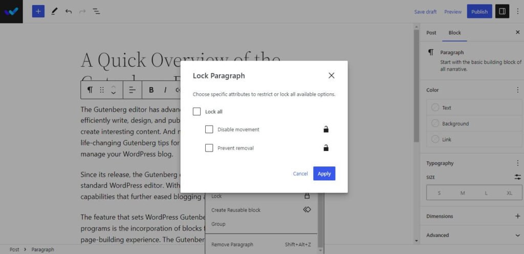 block lock options